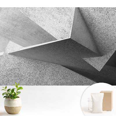 Tapeta do obývacího pokoje se surovými prostorovými formami v minimalistickém stylu