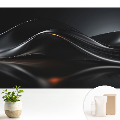 Tapeta do obývacího pokoje s elegantní metalickou vlnovou linií