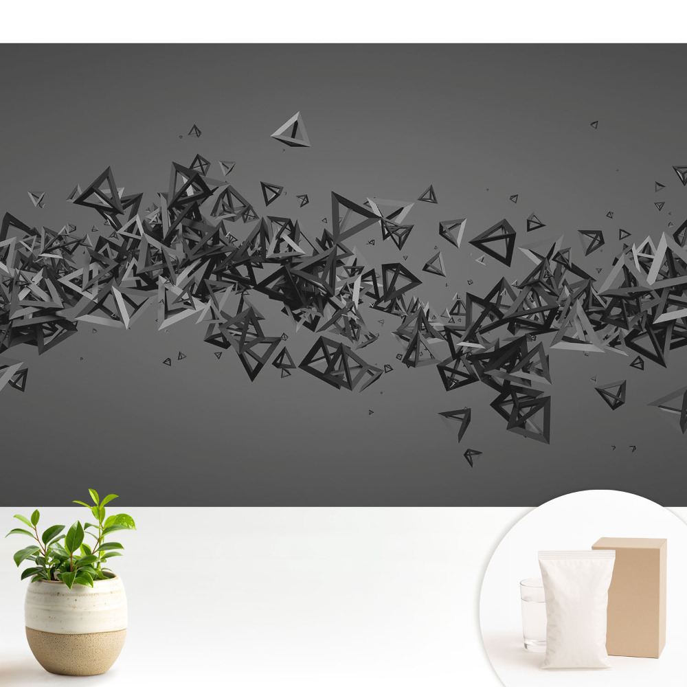 Tapeta na zeď s 3D vzorem trojúhelníků