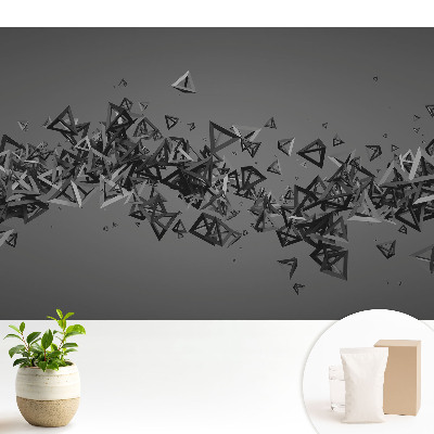 Tapeta na zeď s 3D vzorem trojúhelníků