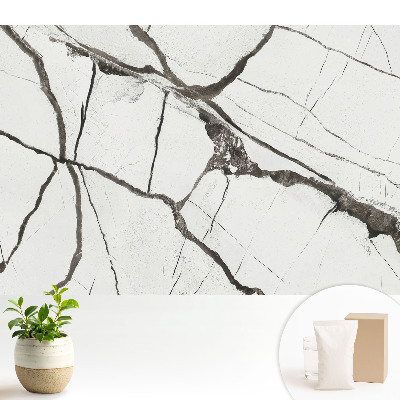 Tapeta do obývacího pokoje s geometrickým vzorem připomínajícím mramor a tmavými žilkami