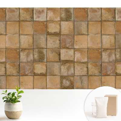 Tapeta Čtvercové dlaždice v teplých barvách