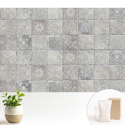 Tapeta Stylové dlaždice v odstínech šedé a béžové