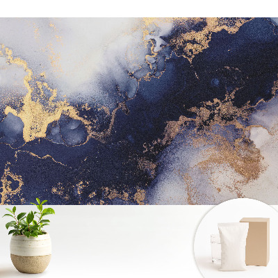 Tapeta do obyvaku Abstraktní tmavě modrá béžová elegance