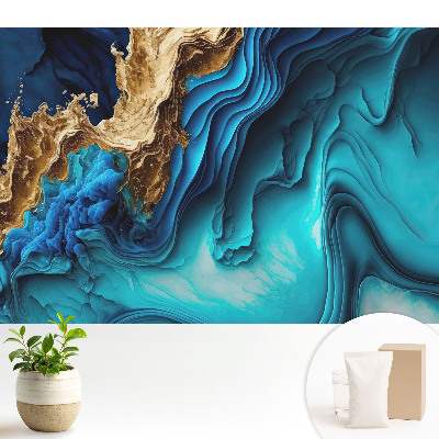 Tapeta do obyvaku Intenzivní vlnění kontrastních barev