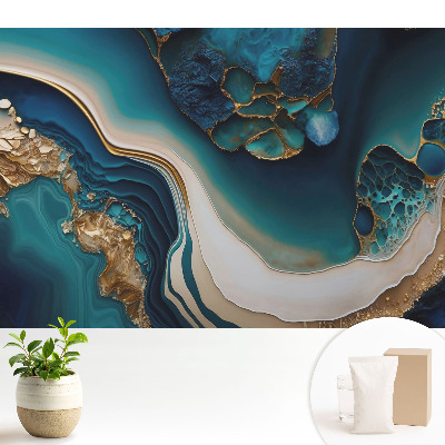 Tapeta s abstraktním motivem vln v barevném provedení pro elegantní harmonický vzhled