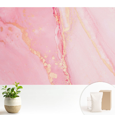 Samolepící tapeta Jemné růžové skvrny se žlutými akcenty