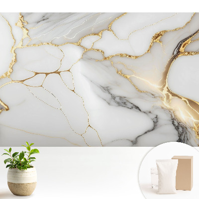 Tapeta na zeď Stylový mramor se žlutými akcenty