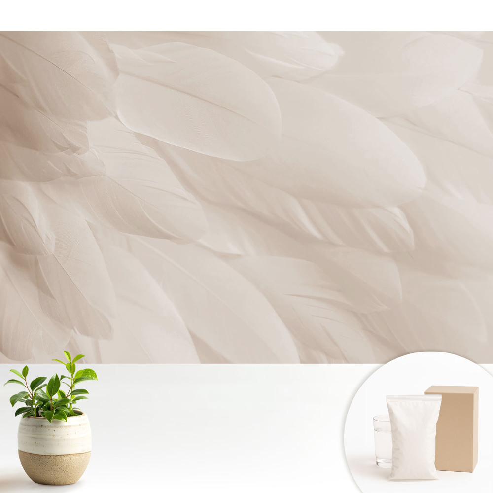 Samolepící tapeta s motivem jemného peří v harmonickém uspořádání