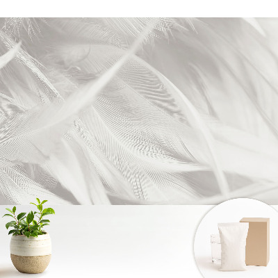 Tapeta do obývacího pokoje s motivem nadýchaného bílého peří