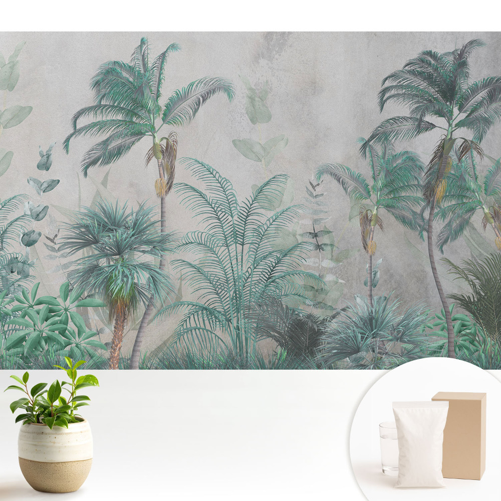 Tapeta s motivem tropických palm a listí