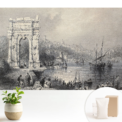 Tapeta do obyvaku Historický přístav se starobylým obloukem