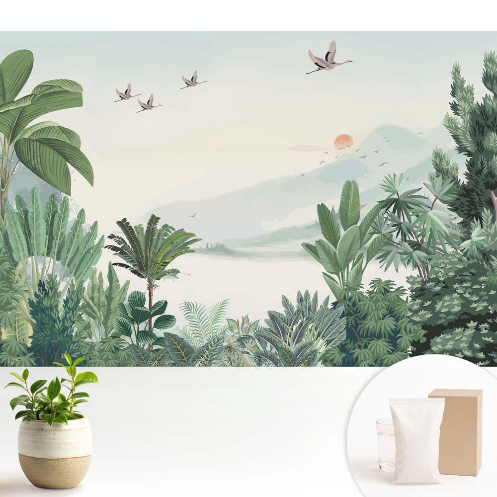 Samolepící tapeta s motivem exotické džungle a krajiny