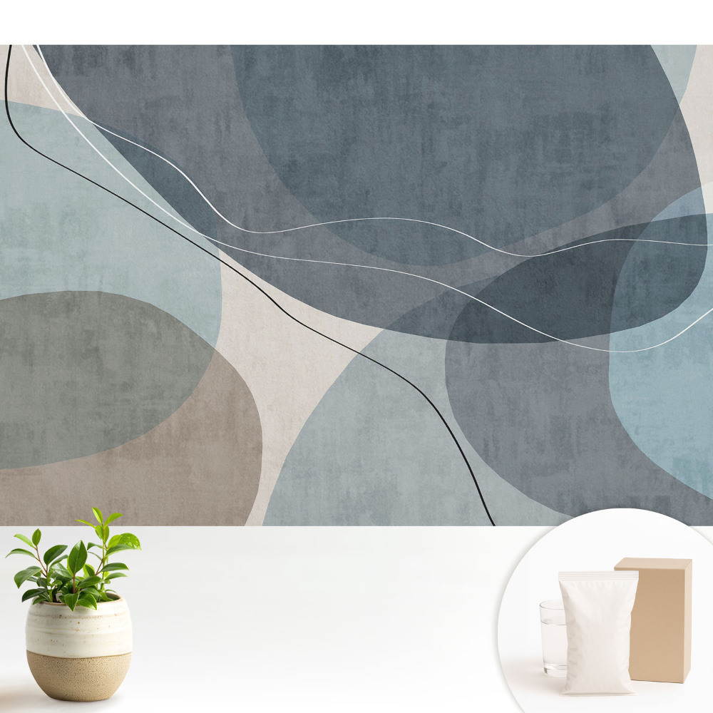 Tapeta s abstraktními tvary vytvářející klidnou atmosféru