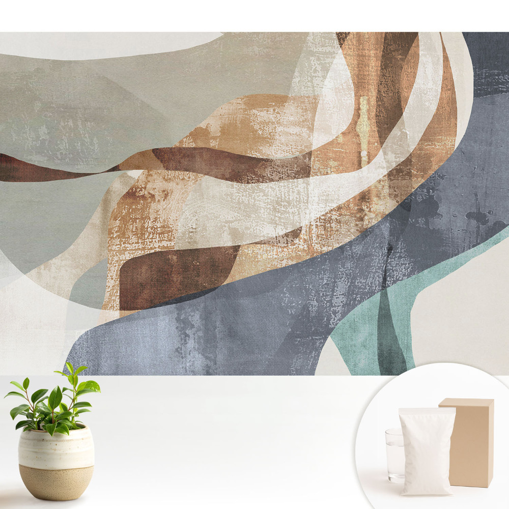 Samolepící tapeta s barevnými vlnitými abstraktními tvary