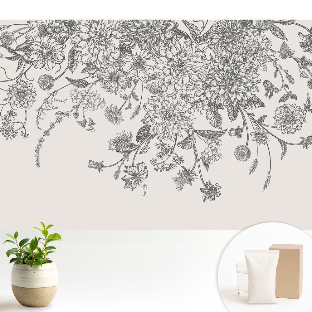 Samolepící tapeta s motivem květin evokujícím eleganci a harmonii přírody