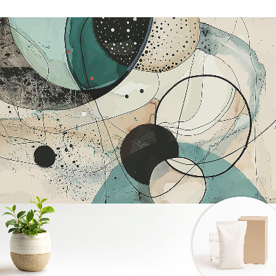 Tapeta do obývacího pokoje s abstraktním geometrickým motivem