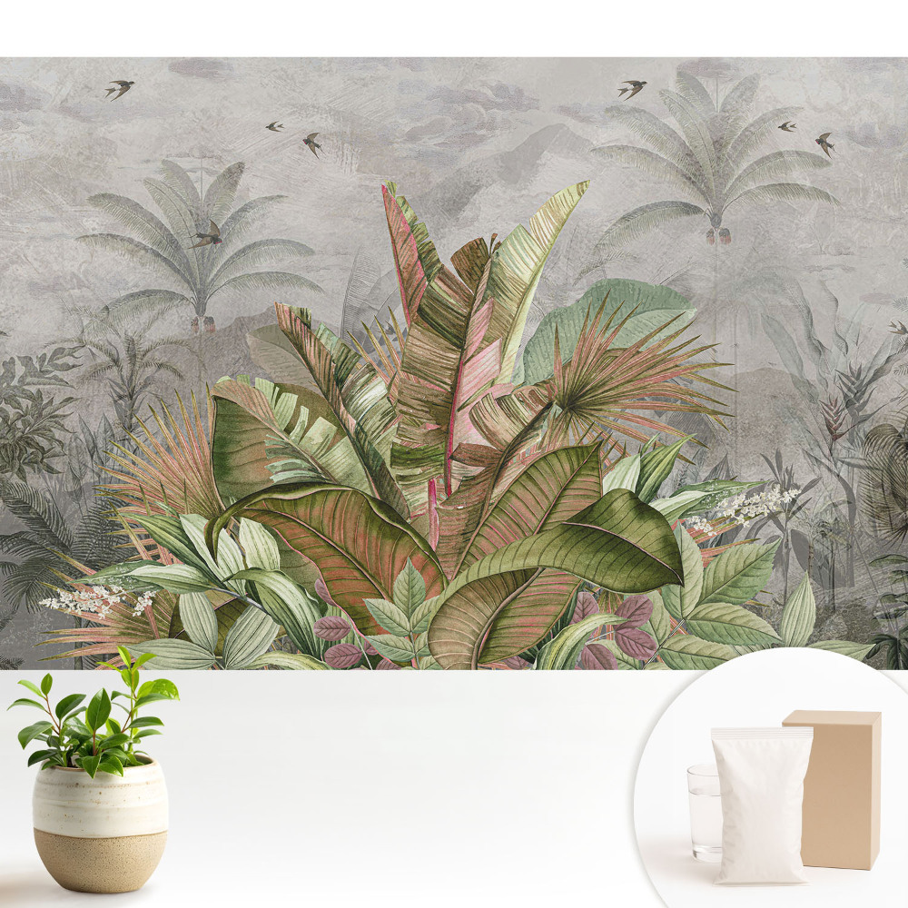 Tapeta na zeď Vintage s motivem tropických listů