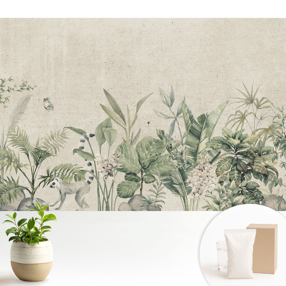 Tapeta s motivem exotické flóry a fauny