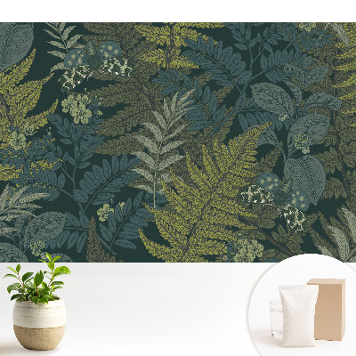 Samolepící tapeta s motivem listů a motýlů v klasickém stylu