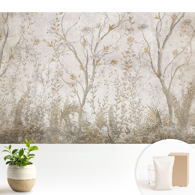 Tapeta Jemná grafika s křehkými rostlinami