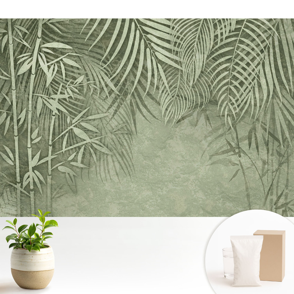 Samolepící tapeta s bambusovým motivem v zelených tónech