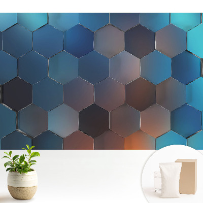 Tapeta Geometrické modré šestiúhelníky