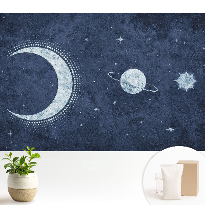 Samolepící tapeta Měsíční vesmírná noc