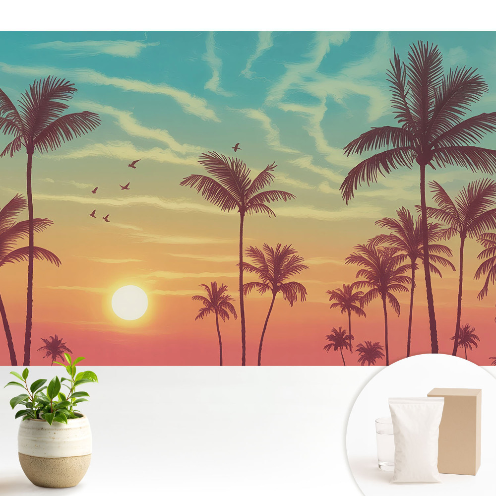 Tapeta na zeď s motivem palm na západním pobřeží v provedení "mír"