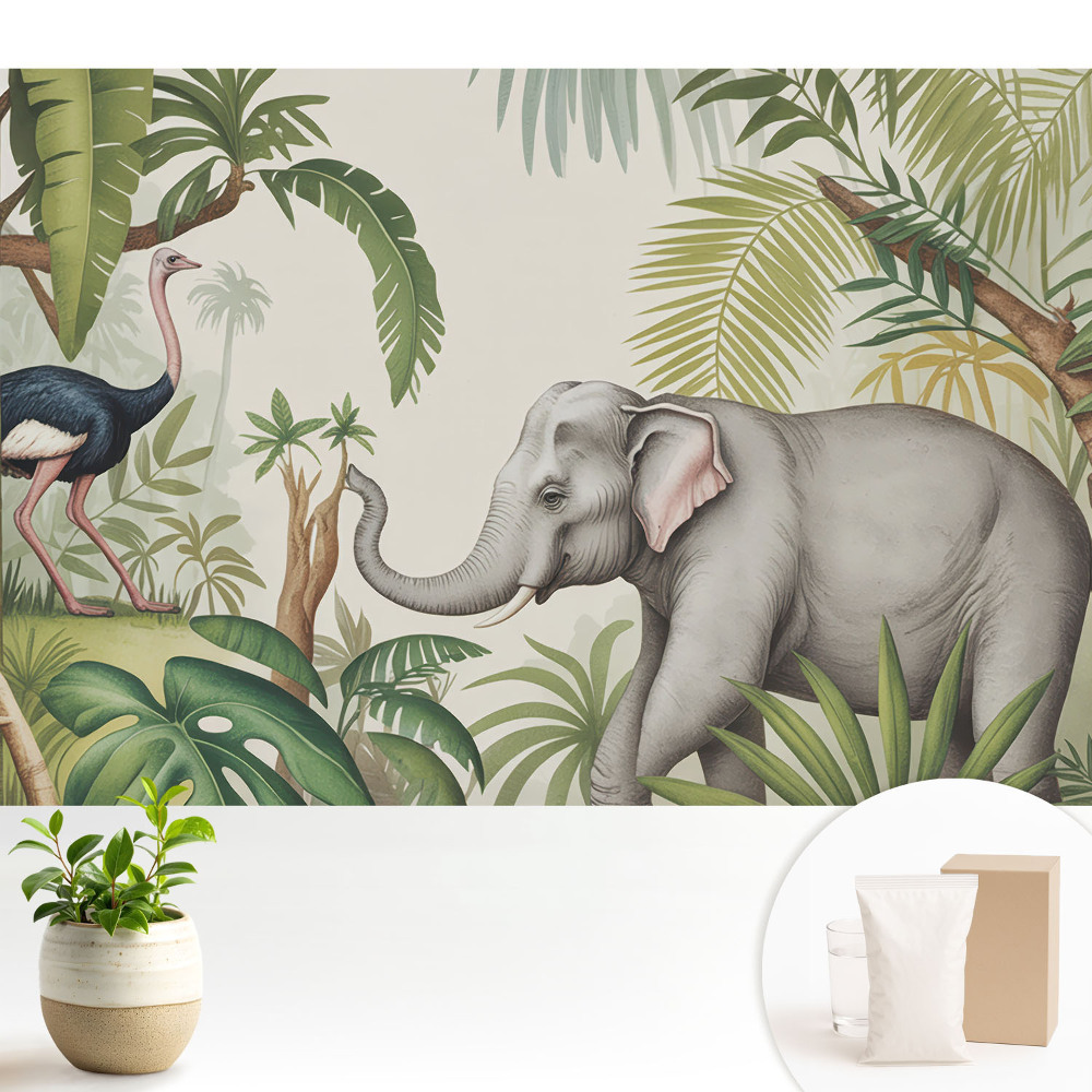 Tapeta na zeď s motivem exotické přírody v klasickém stylu