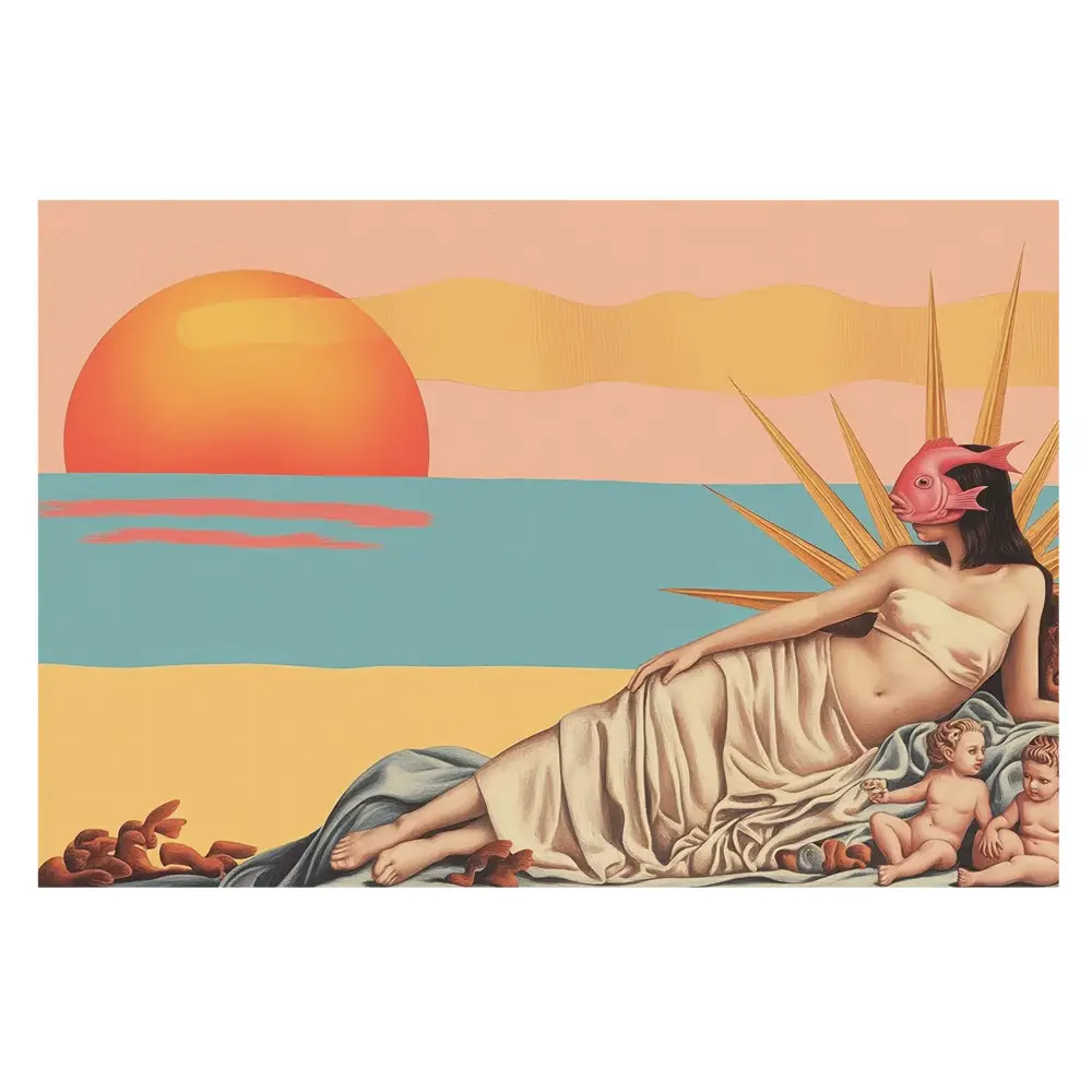 Tapeta na zeď Renesanční surrealismus pastelový západ