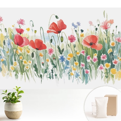 Tapeta Květiny na louce pastelové barvy přírody