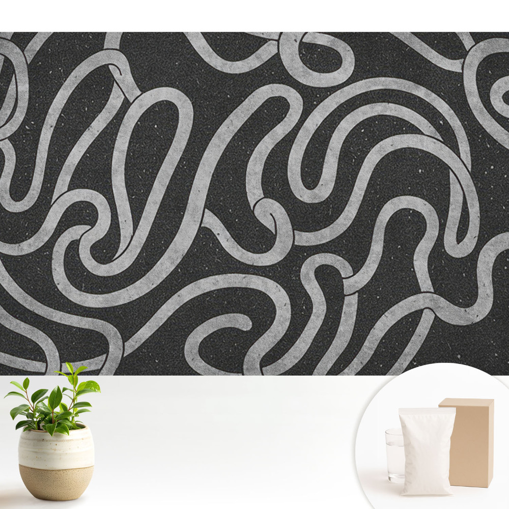 Tapeta do obývacího pokoje s vlnitými liniemi a abstraktními tvary