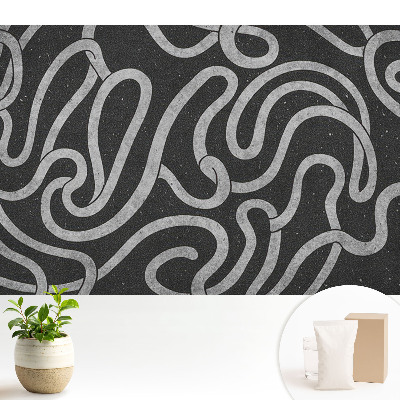 Tapeta do obývacího pokoje s vlnitými liniemi a abstraktními tvary