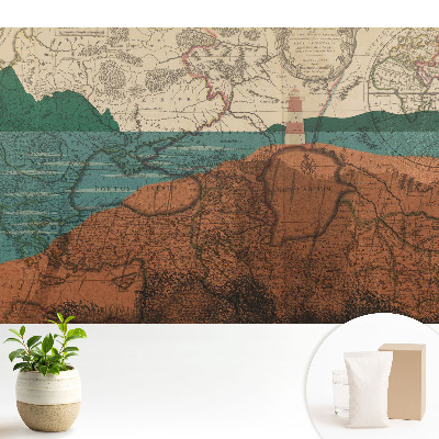 Tapeta do obyvaku Stará mapa s barvami