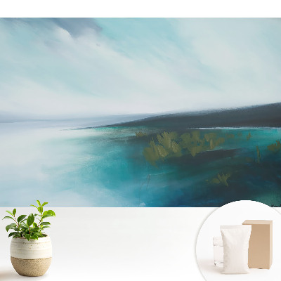 Tapeta s abstraktním motivem modré krajiny