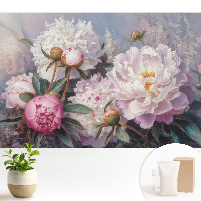 Tapeta do obyvaku Pastelová krása květů pivoňky