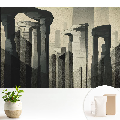 Tapeta s motivem monumentálních sloupů v symetrické kompozici