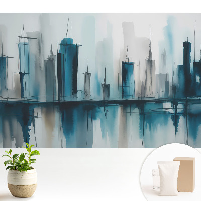 Tapeta Město v akvarelu, klidný, moderní akcent