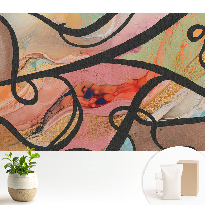 Samolepící tapeta Abstraktní vlny a kontrastní linie