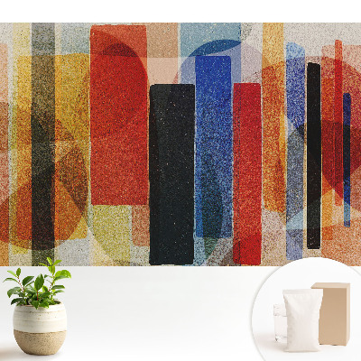 Tapeta do obývacího pokoje s barevnými geometrickými obrazci v abstraktním stylu
