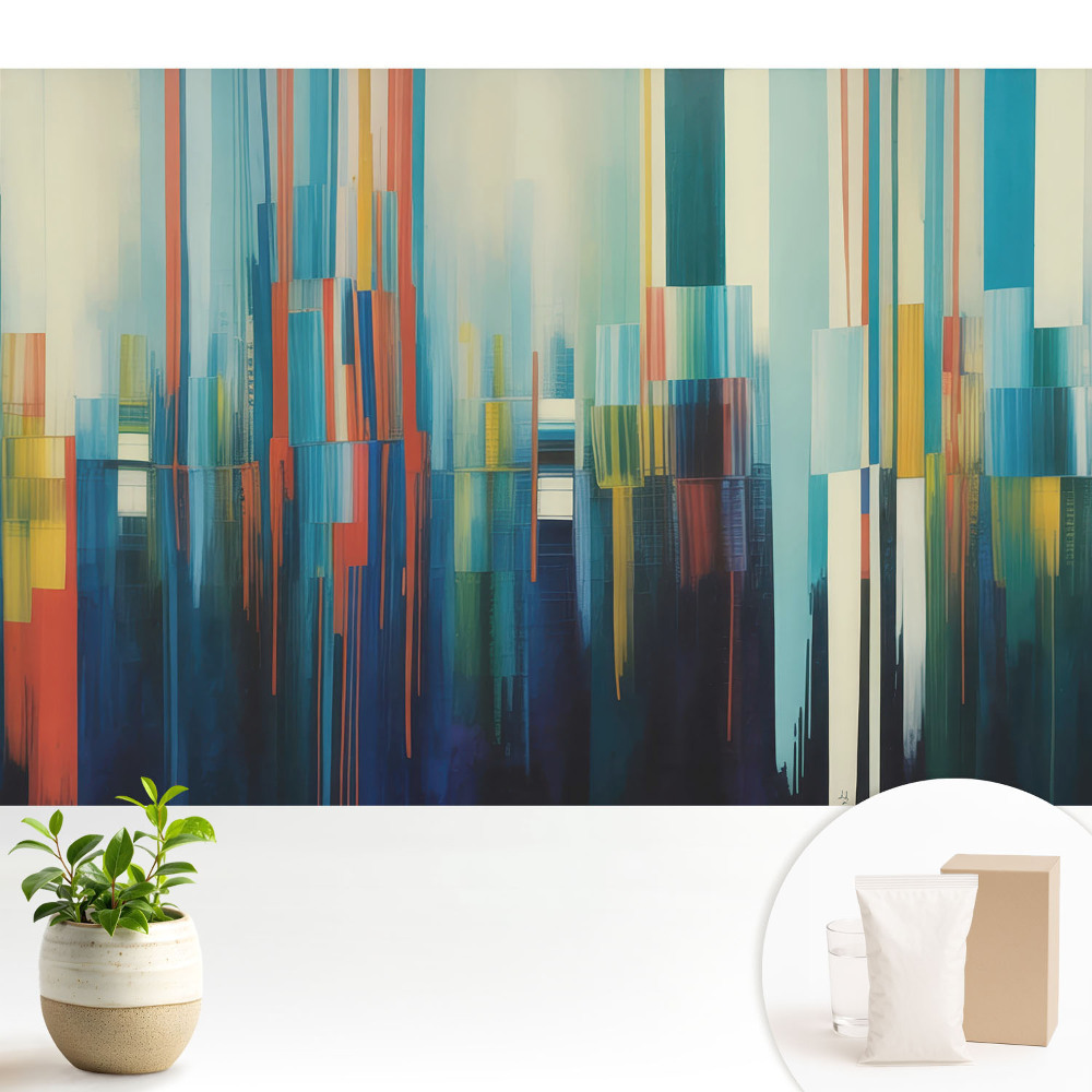 Tapeta s abstraktním vzorem barevných svislých pruhů