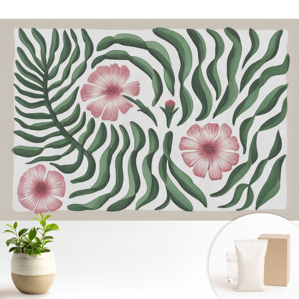 Tapeta s motivem rostlinné symetrie evokující eleganci přírody