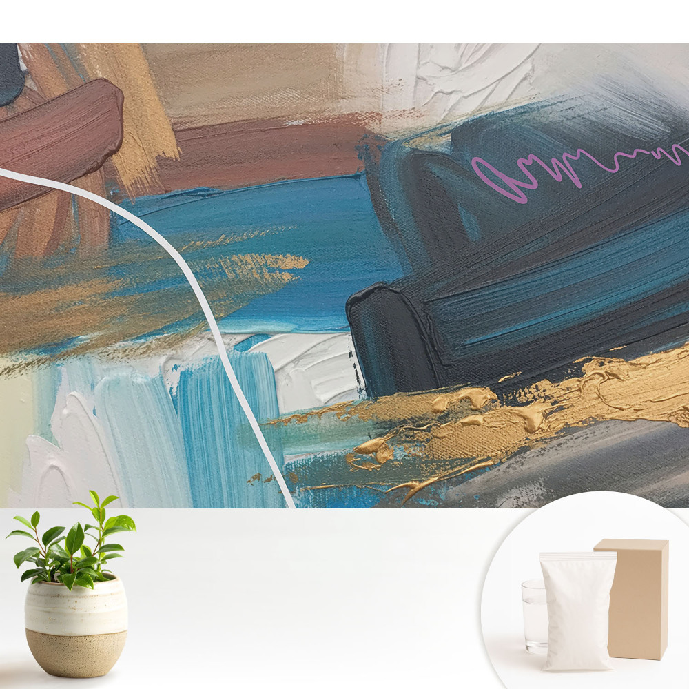 Tapeta do obývacího pokoje „Energická kompozice v odstínech modré”