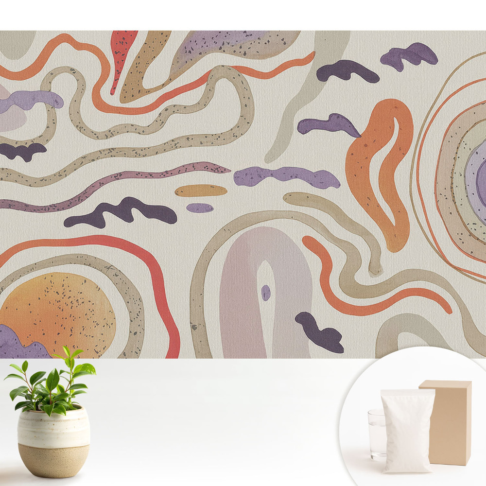 Tapeta s barevnými abstraktními liniemi a tvary