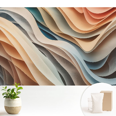 Tapeta Pastelové vlnité vrstvy abstrakce
