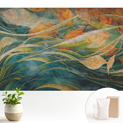 Samolepící tapeta Přírodní listy na vodě