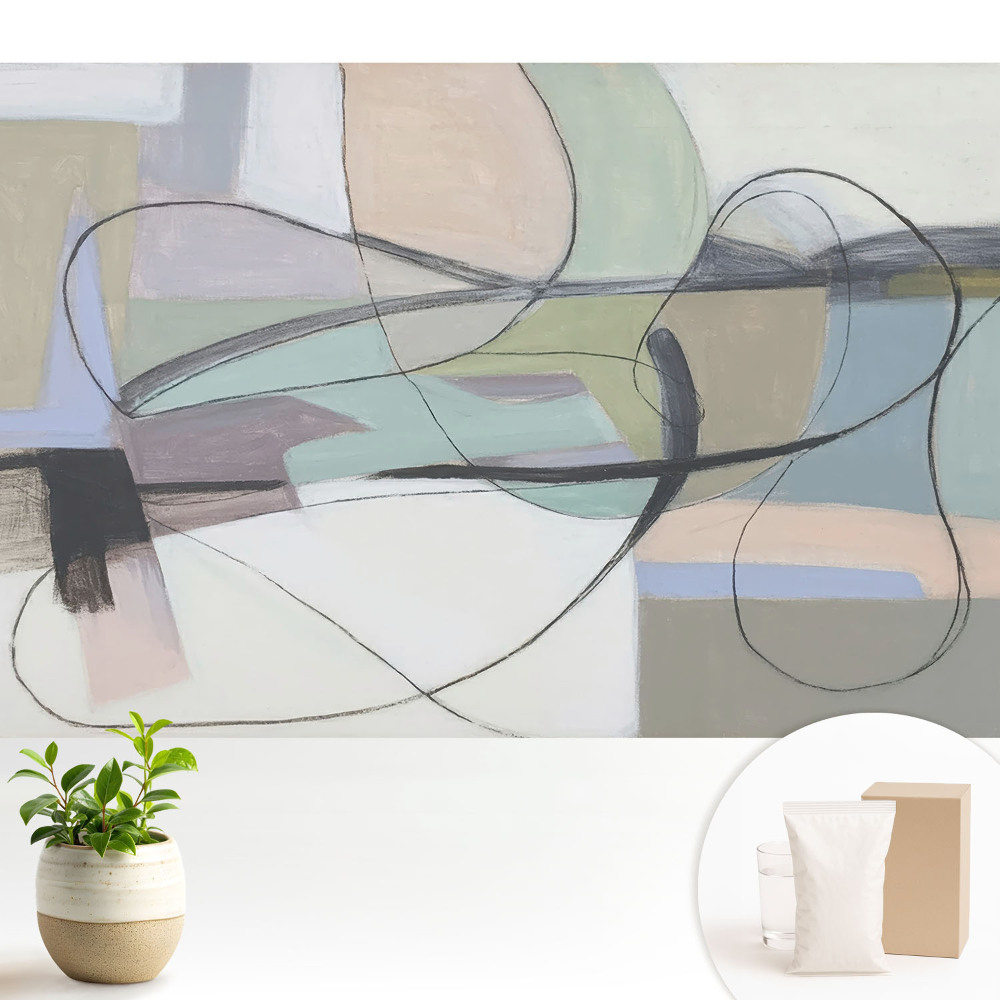 Tapeta na zeď s abstraktními pastely a složitými liniemi