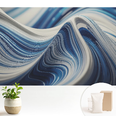 Tapeta s abstraktním motivem modrých vln