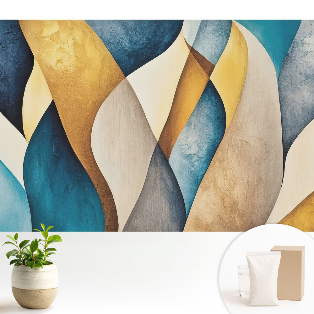 Tapeta na zeď Barevné vlny v harmonickém moderním provedení